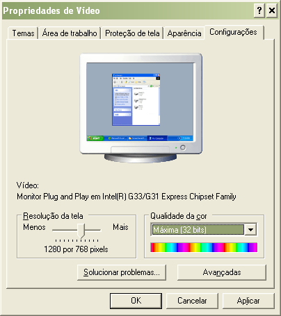 resolução de ecrã alterada no windows