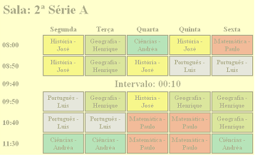 Ejemplo Software Horario Escolar