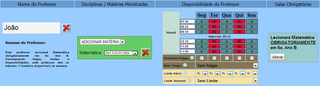 Horario Fácil Escolar - Detalle Profesor